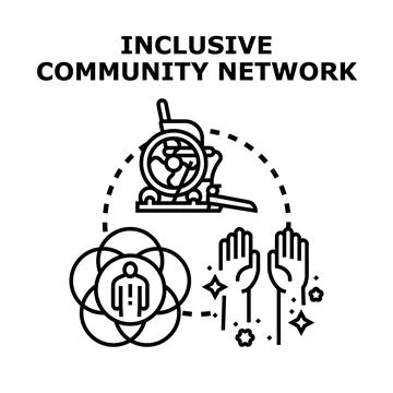 Inclusive community network promoting diversity and support Stock Illustration