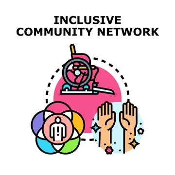 Inclusive community network promoting diversity and support Stock Illustration