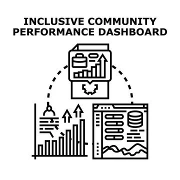 Inclusive community performance dashboard concept vector Stockillustratie