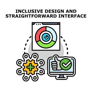 Inclusive design and straightforward interface developing process Stock Illustration