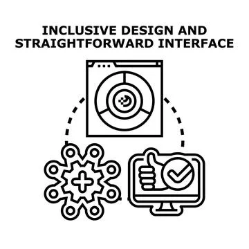 Inclusive design and straightforward interface developing process Stock Illustration