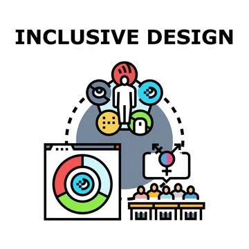 Inclusive design developing products accessible for diverse people Stock Illustration