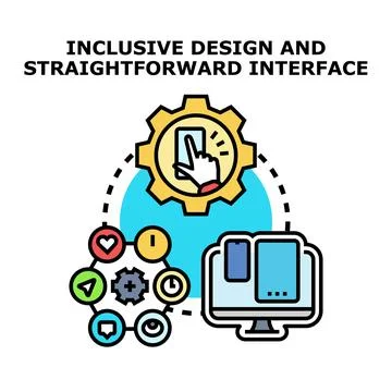 Inclusive design enhancing user experience across devices Stock Illustration