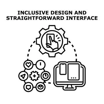 Inclusive design enhancing user experience across devices Stock Illustration