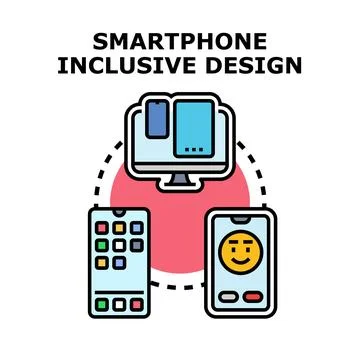 Inclusive design for smartphone and responsive web applications Stock Illustration