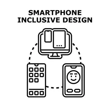 Inclusive design for smartphone and responsive web applications Stock Illustration