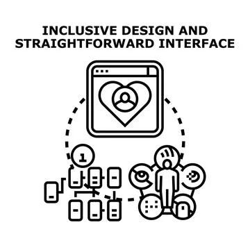 Inclusive design for straightforward interface and digital accessibility イラスト素材