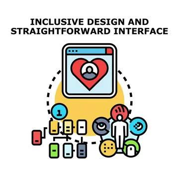 Inclusive design for straightforward interface and digital accessibility Stock Illustration