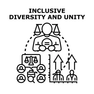 Inclusive diversity and unity concept vector illustration Stock Illustration