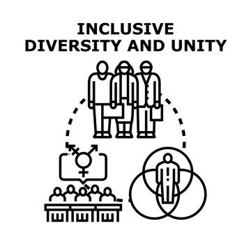 Inclusive diversity and unity concept vector illustration Stock Illustration