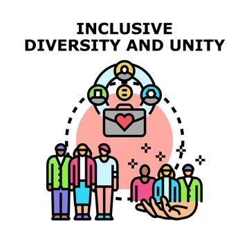 Inclusive diversity and unity concept vector illustration Stock Illustration