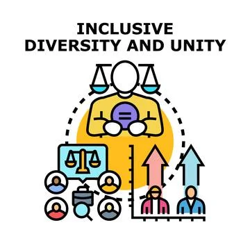 Inclusive diversity and unity concept vector illustration Stock Illustration