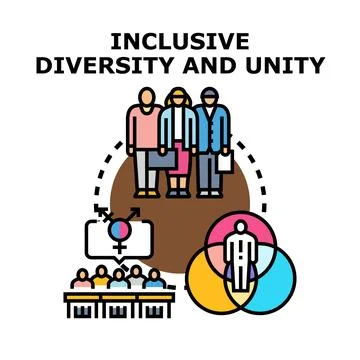 Inclusive diversity and unity concept vector illustration Stock Illustration