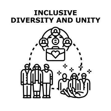 Inclusive diversity and unity concept vector illustration Stock Illustration