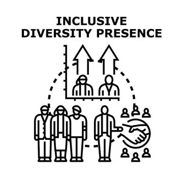 Inclusive diversity presence vector concept illustration developing Stock Illustration