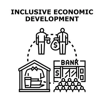 Inclusive economic development promoting equal opportunity and growth Stock Illustration