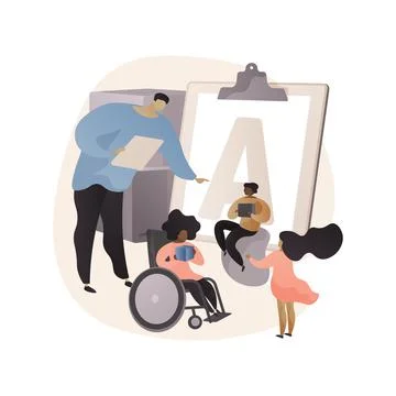 Inclusive education abstract concept vector illustration. Stock Illustration