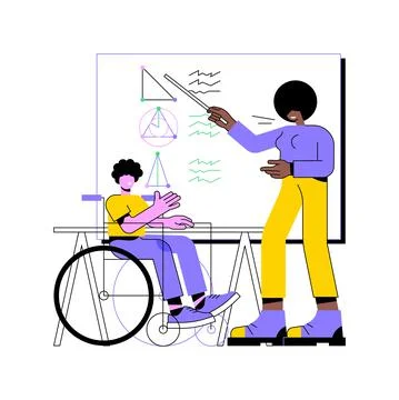 Inclusive education abstract concept vector illustration. Illustrazione stock