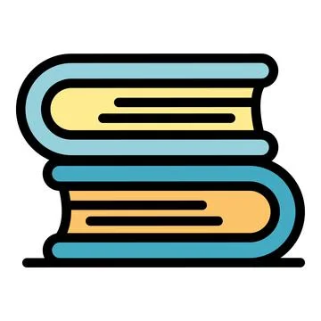 Inclusive education book stack icon color outline vector Stock Illustration