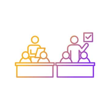 Inclusive education classroom gradient linear vector icon Illustrazione stock