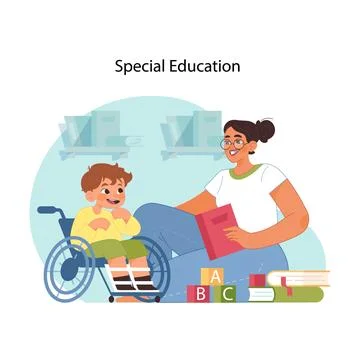 Inclusive education concept. Flat vector illustration Illustrazione stock
