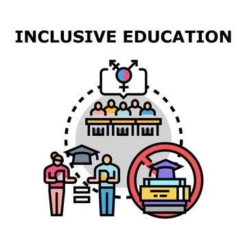 Inclusive education concept providing equal access and learning Stock Illustration