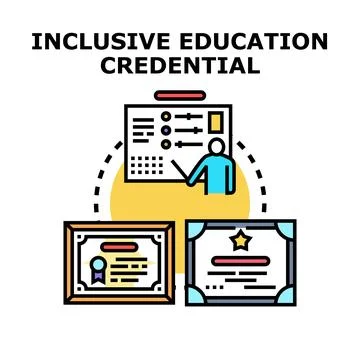 Inclusive education credential learning certificate concept vector Stock Illustration