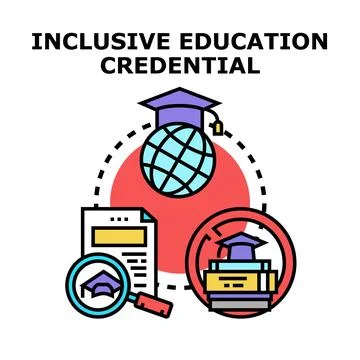 Inclusive education credential learning global knowledge 스톡 일러스트