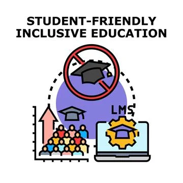 Inclusive education student friendly learning system concept Stock Illustration