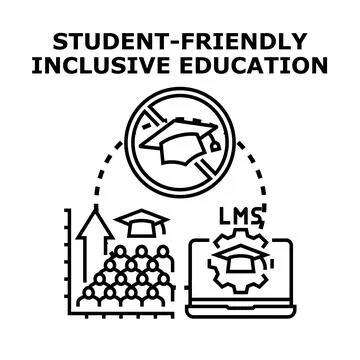 Inclusive education student friendly learning system concept Stock Illustration