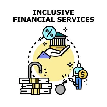 Inclusive financial services opening access to opportunity Stock Illustration