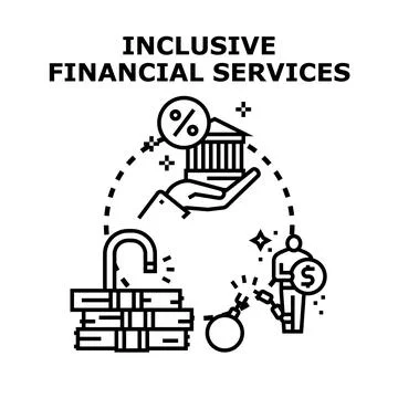 Inclusive financial services opening access to opportunity Stock Illustration