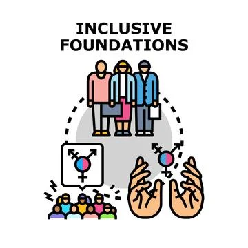 Inclusive foundations building diverse community and support Ilustración de archivo