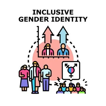 Inclusive gender identity concept vector illustration Stock Illustration