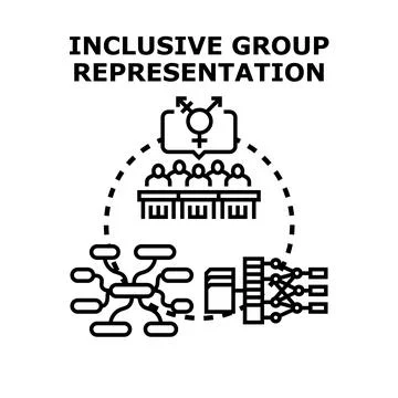 Inclusive group representation concept for diverse community Stock Illustration