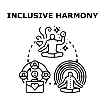 Inclusive harmony concept of wellbeing and equality Stock Illustration