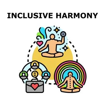 Inclusive harmony concept of wellbeing and equality Stock Illustration