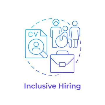 Inclusive hiring blue gradient concept icon Stock-Illustration