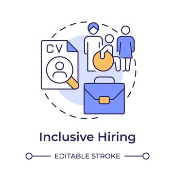 Inclusive hiring multi color concept icon Stock Illustration