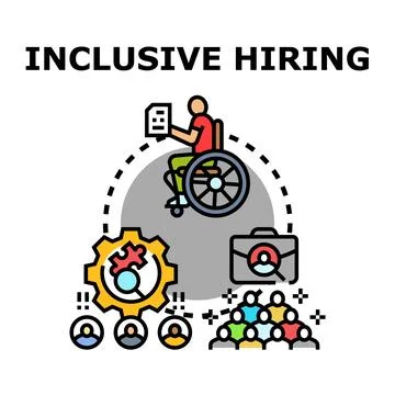 Inclusive hiring process integrating diverse candidates and skills Stock Illustration