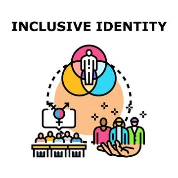 Inclusive identity concept uniting diverse gender people Stock Illustration