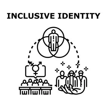 Inclusive identity concept uniting diverse gender people Stock Illustration