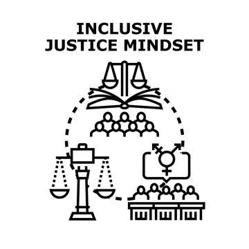 Inclusive justice mindset concept representing equal rights Stock Illustration