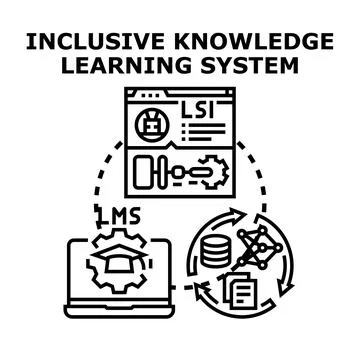 Inclusive knowledge learning system managing digital education 库存插图