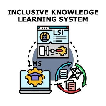 Inclusive knowledge learning system managing digital education 库存插图