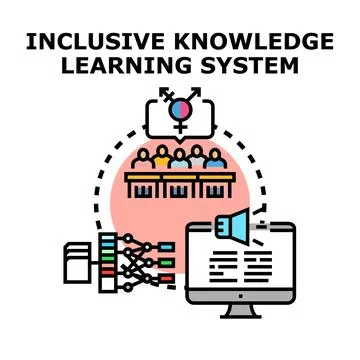 Inclusive knowledge learning system promoting diverse education 스톡 일러스트