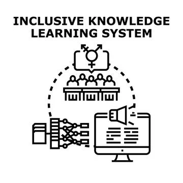 Inclusive knowledge learning system promoting diverse education 스톡 일러스트