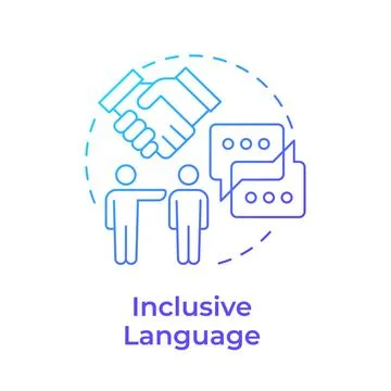 Inclusive language blue gradient concept icon Stock Illustration