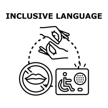 Inclusive language concept promoting accessibility and communication Stock Illustration