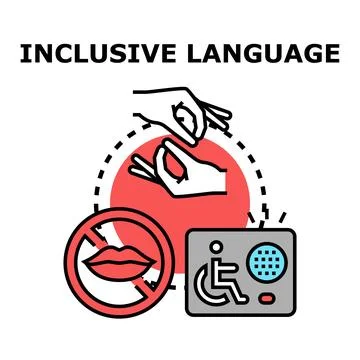 Inclusive language concept promoting accessibility and communication Stock Illustration